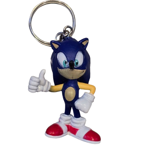 SONIC THE HEDGEHOG  Official Keyring 2D Rubber TAILS SHADOW Sega Gaming CHOOSE