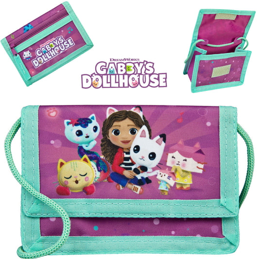 Gabby's Dollhouse Wallet Purse With Strap Official Purple Netflix Cat Christmas