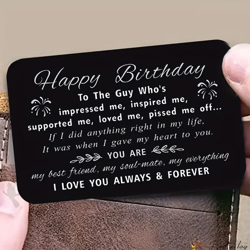 Wallet Insert Card Happy Birthday Gift Idea Card With Message inspired love
