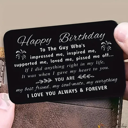 Wallet Insert Card Happy Birthday Gift Idea Card With Message inspired love