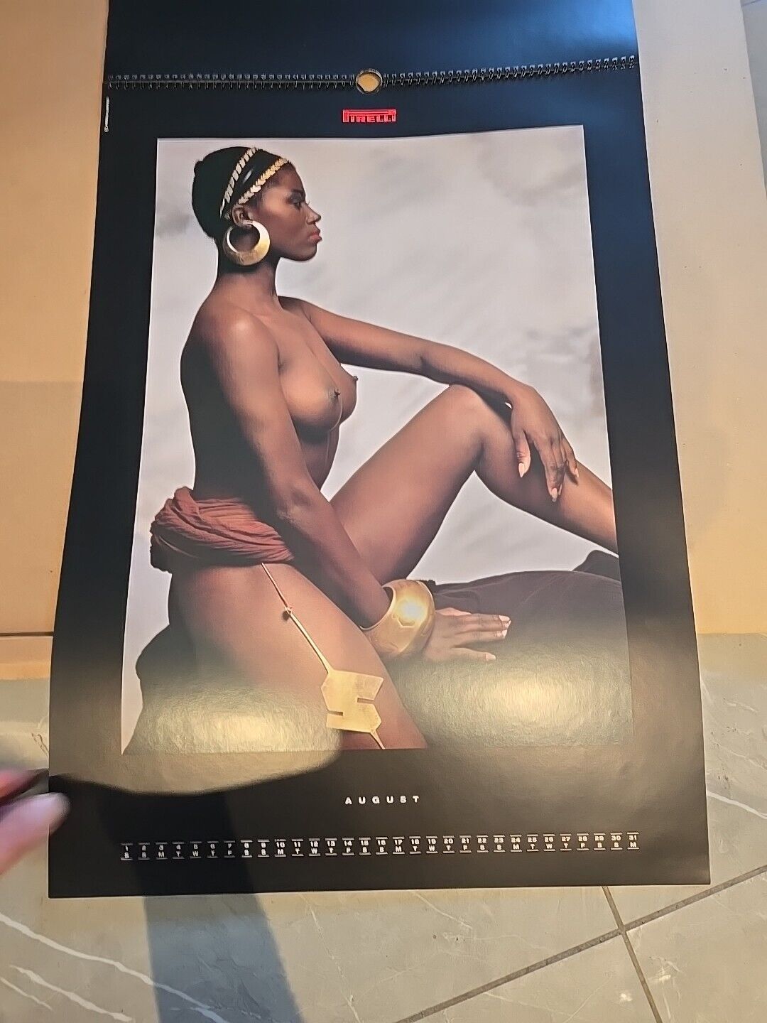 VINTAGE Pirelli 1987 printed calendar all 12 months cover original box BLACK
