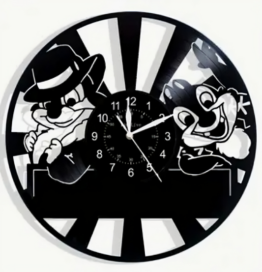 Chip 'n' Dale Wall Clock Records Home Decor Art Gift Christmas RESCUE RANGERS