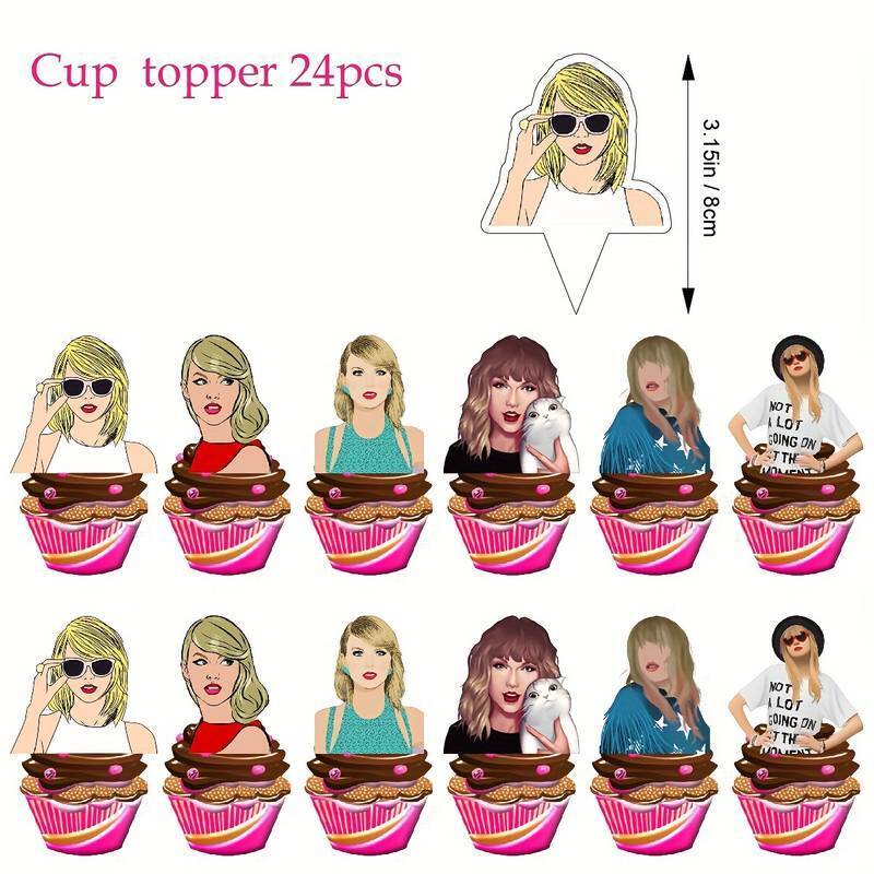 Taylor Swift Birthday Party Balloons Banner Decoration Cake Topper Balloon Top