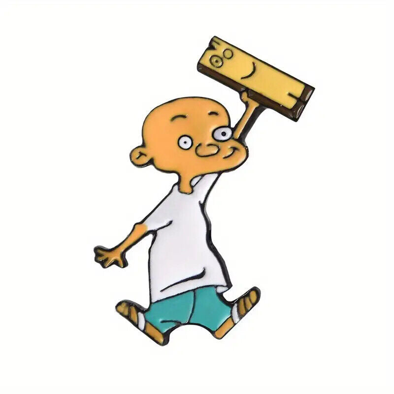 ED EDD n EDDY JOHNNY & PLANK Metal Enamel Pin Badge CARTOON NICKELODEON KIDS