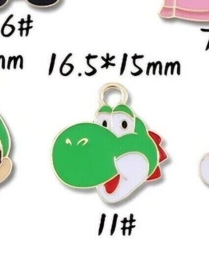 Nintendo Super Mario 2D Enamel Keyring Keychain Princess Toad Yoshi Toad Luigi