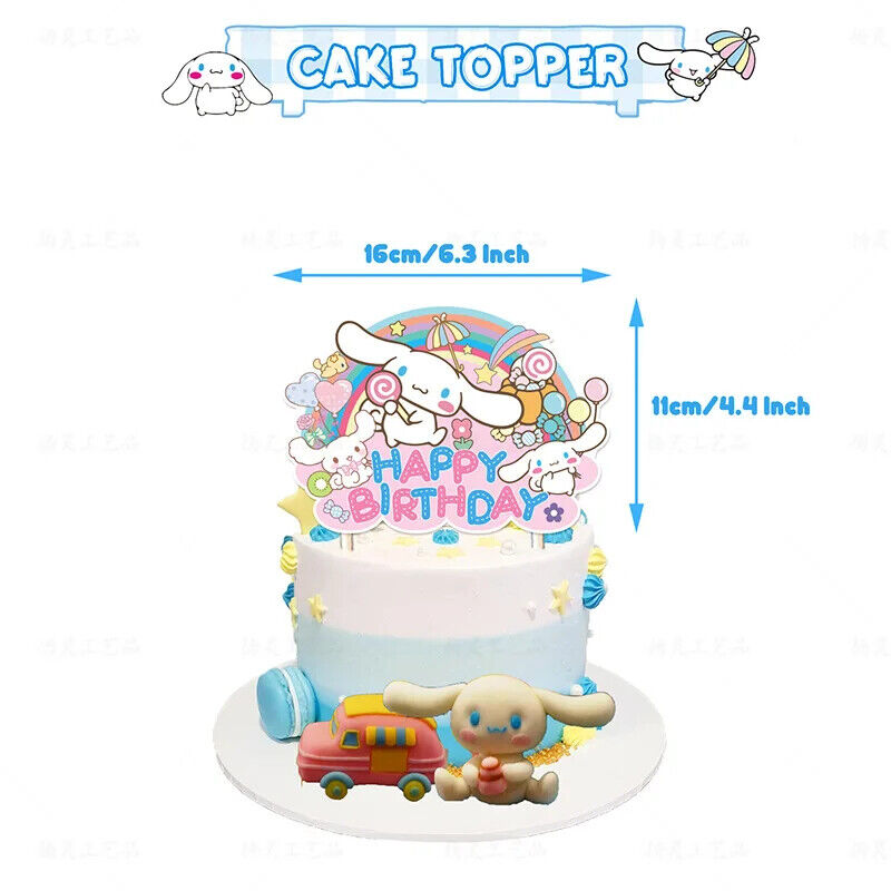 Hello kitty Happy Birthday Balloons Banner Cake Toppers Party  Cinnamoroll