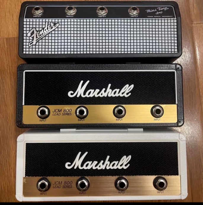MARSHALL Jack Amp Speaker Key Ring Holder Man Cave Tidy Music GUITAR CHAIN WHITE