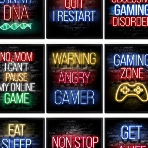 GAMING GAMER GAME SELF ADHESIVE GAME WALL POSTER PRINT ROOM DECOR
