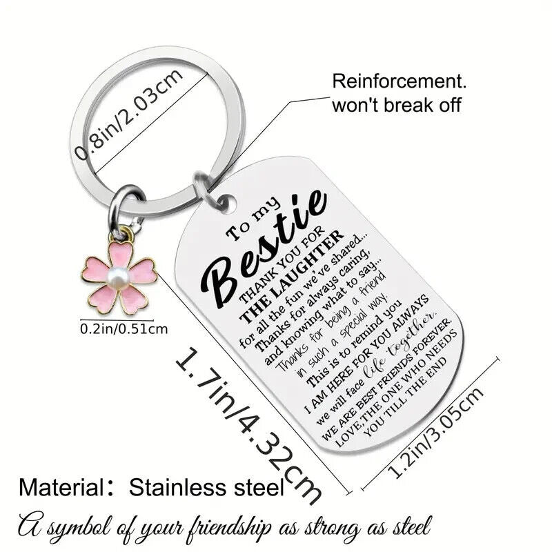 Best Friend Bestie Thanks For The Laughs KeyRing valentines birthday keychain