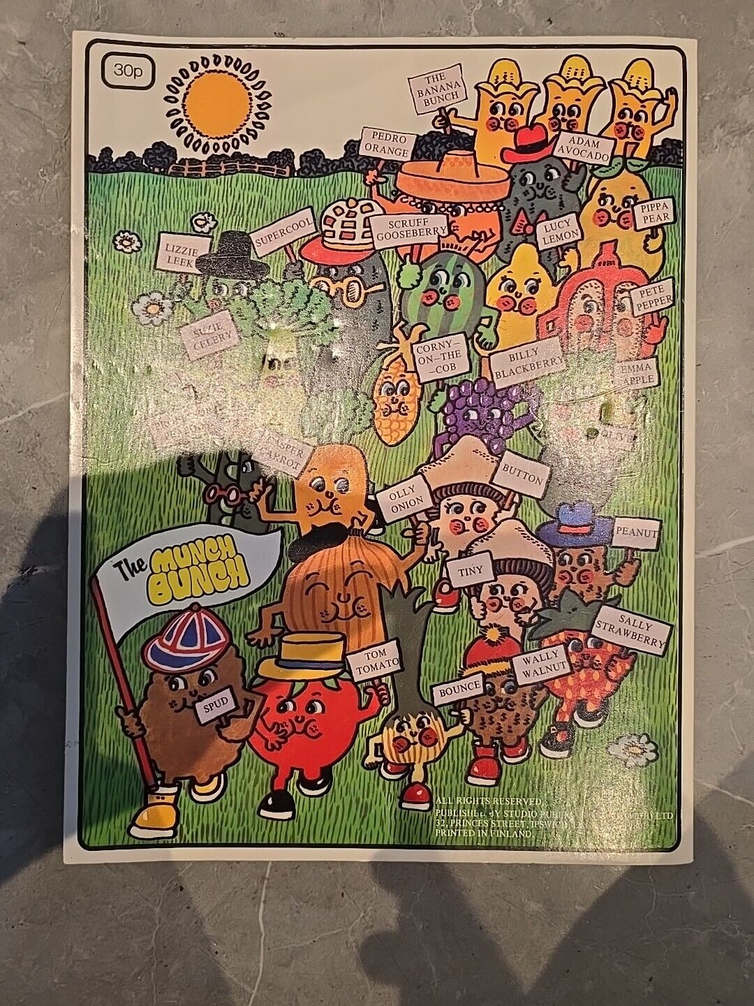 UNUSED NO 1 MINT The Munch Bunch 1980 ORIGINAL COLOURING BOOK Retro Kids TV
