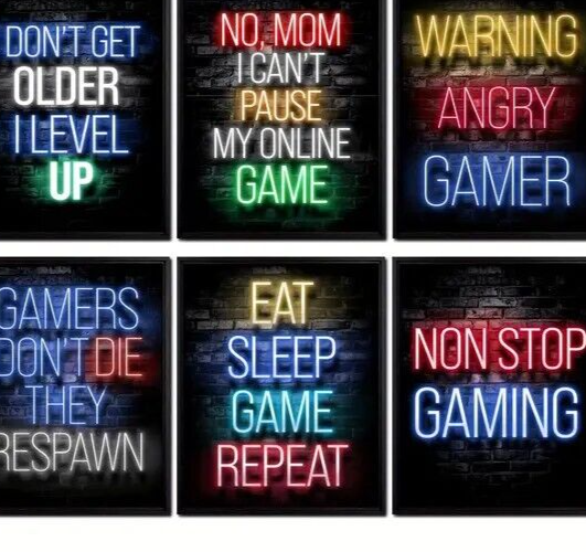 GAMING GAMER GAME SELF ADHESIVE GAME WALL POSTER PRINT ROOM DECOR