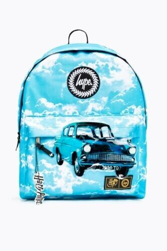 HARRY POTTER X HYPE. FLYING FORD ANGLIA BACKPACK Blue White Skies Car Weasley