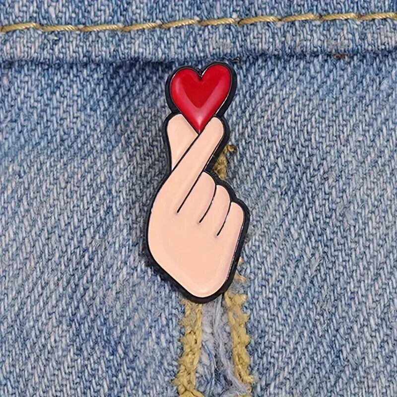 Heart in Hand Enamel Pin Badge Quote Unity Love Gesture