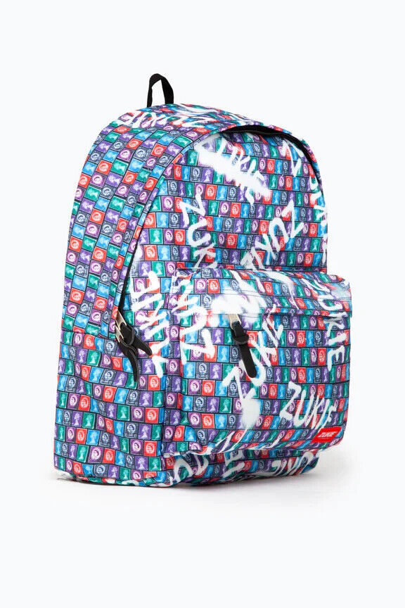 hype ZUKIE QUEEN LIZZY BACKPACK STAMPS ADULT TEENS KIDS FUN SATCHEL MULTICOLOUR