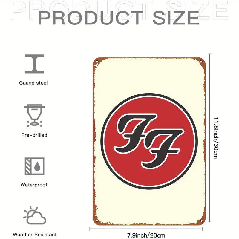 Foo Fighters Rock Band Metal tin plate sign Man Lady Cave plaque FF DAVE GROHL