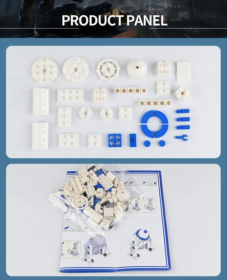 Star Wars R2-D2 Interactive Robotic Droid Building Block Rotate Body Head R2D2