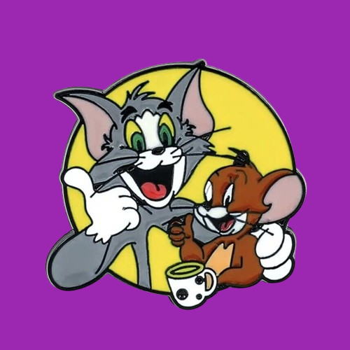 Tom and Jerry Cartoon Enamel Pin Badge Warner Brothers Retro Badge YELLOW