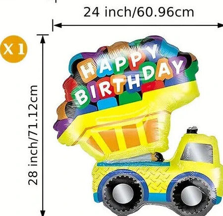 Tractor Birthday Party Decorations Balloons Digger Truck Construction