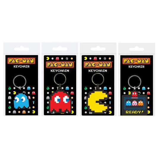Pacman Keyring Rubber Official Licensed Character Keyring Pac Man Keyrings