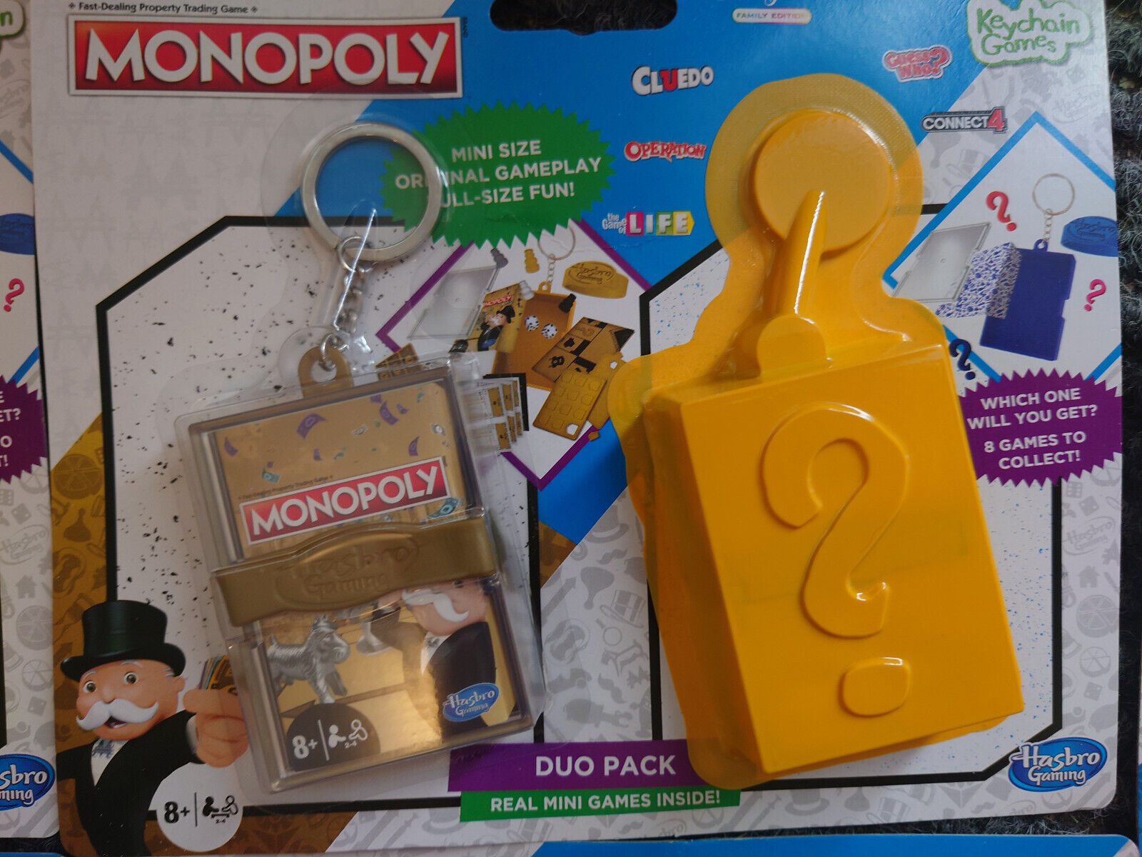 Hasbro Keychain Mini Travel Game MONOPOLY CLUEDO LIFE DUO PACK YOU CHOOSE MYSTER