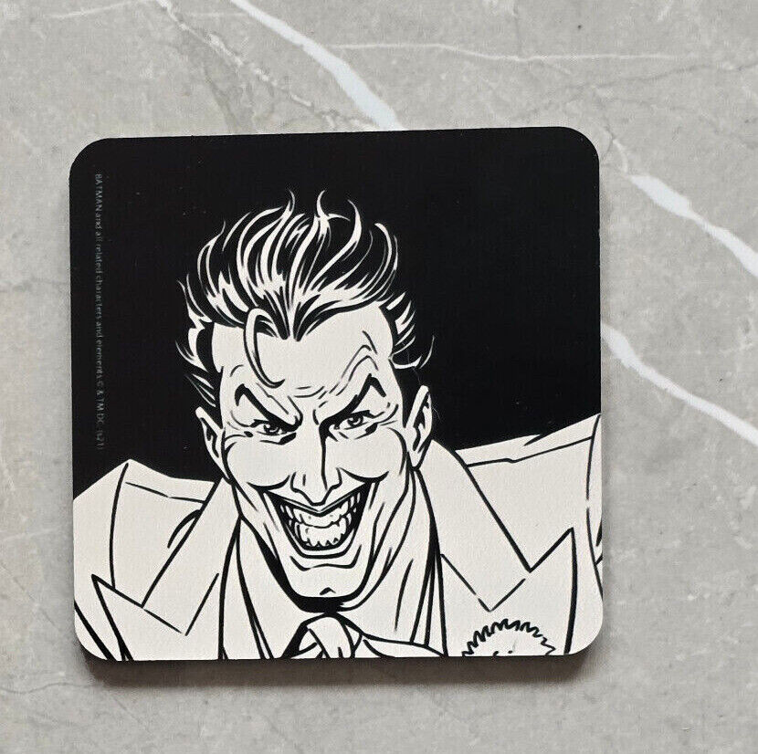 BATMAN JOKER RIDDLER TWO FACE PENGUIN Coaster Retro TV Drinks Mat BLACK WHITE