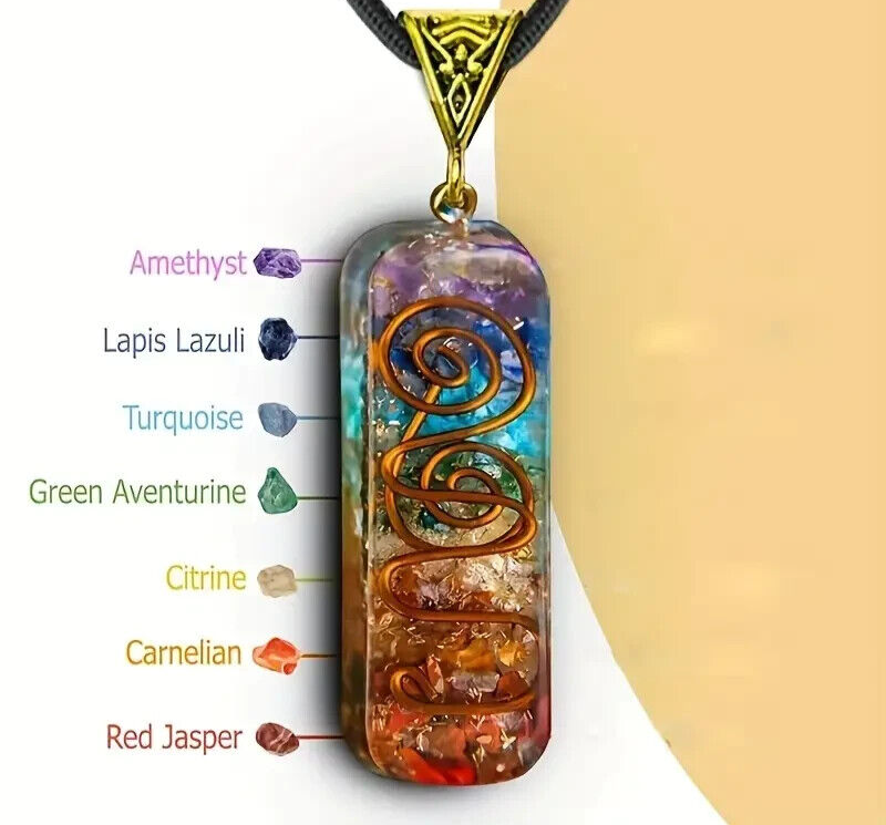 Ogan 7 Colorful Seven Chakra Shattered Stones KEYRING KEYCHAIN JASPER TURQUOISE