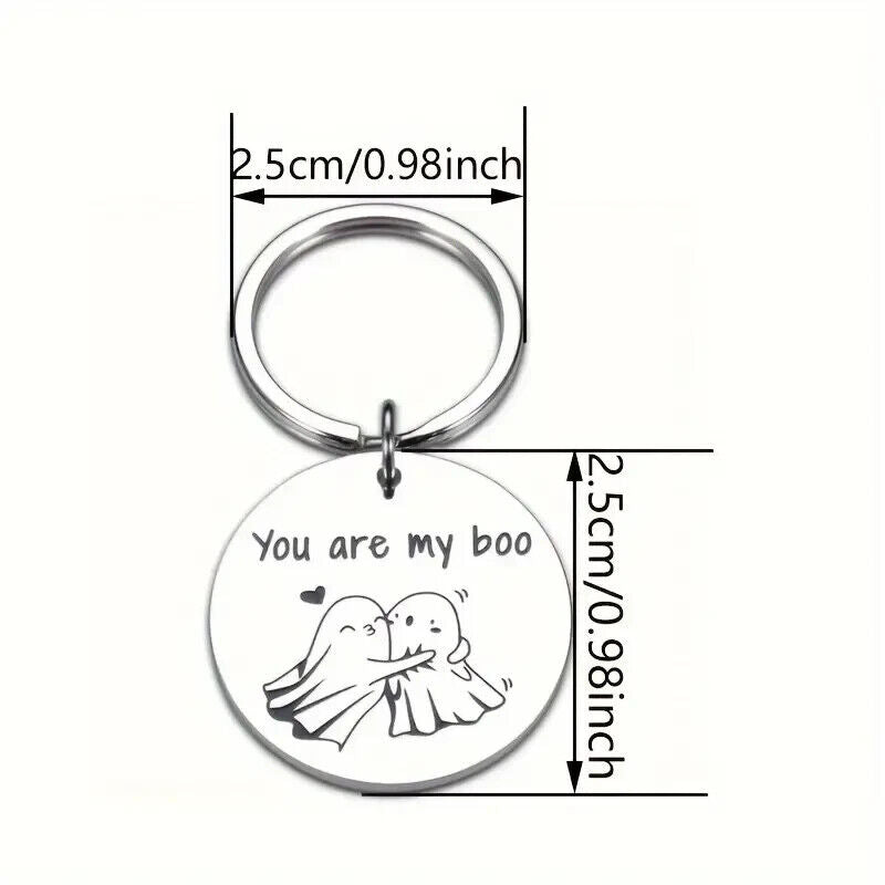 "You're My Boo" Etched Keyring Halloween Ghost HORROR LOVE HALLOWEEN CASPER