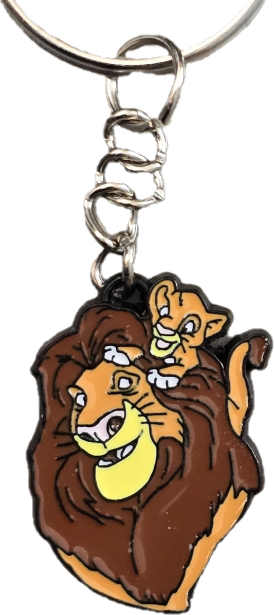 LION KING Disney Mufasa Simba ENAMEL Keyring Keychain BROWN ELTON LIONS