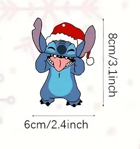 DISNEY LILO & STITCH Tree Pendant Decoration XMAS KIDS ALOHA SANTA HAT