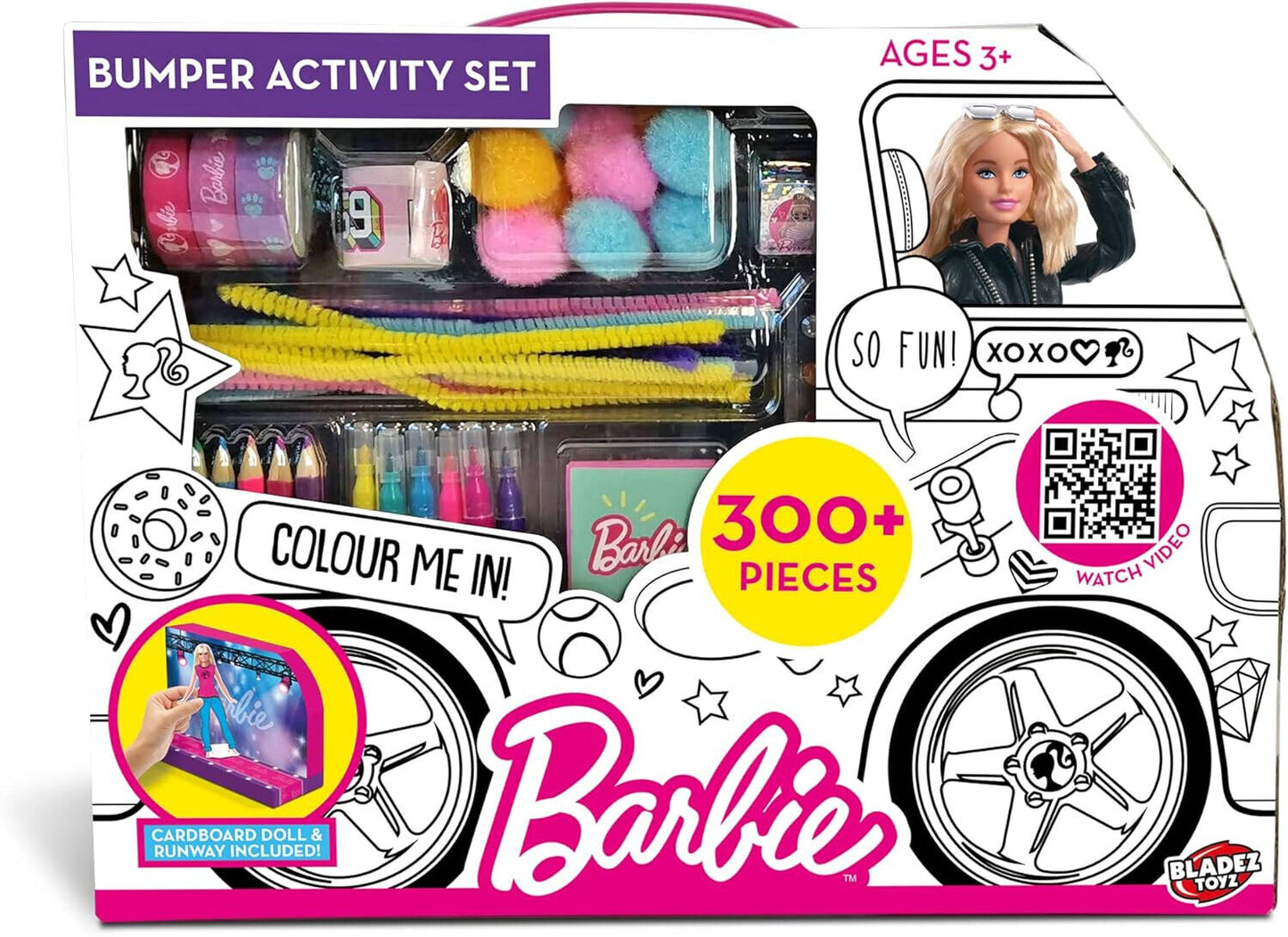 Barbie Campervan Bumper 300+ Piece Creative Colouring Activity Craft Gift Set