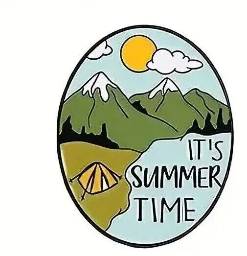 MOUNTAIN HIKE CAMPING TRIP Metal Enamel Pin Badge SUMMER DRIVE EARTH WILD TENT