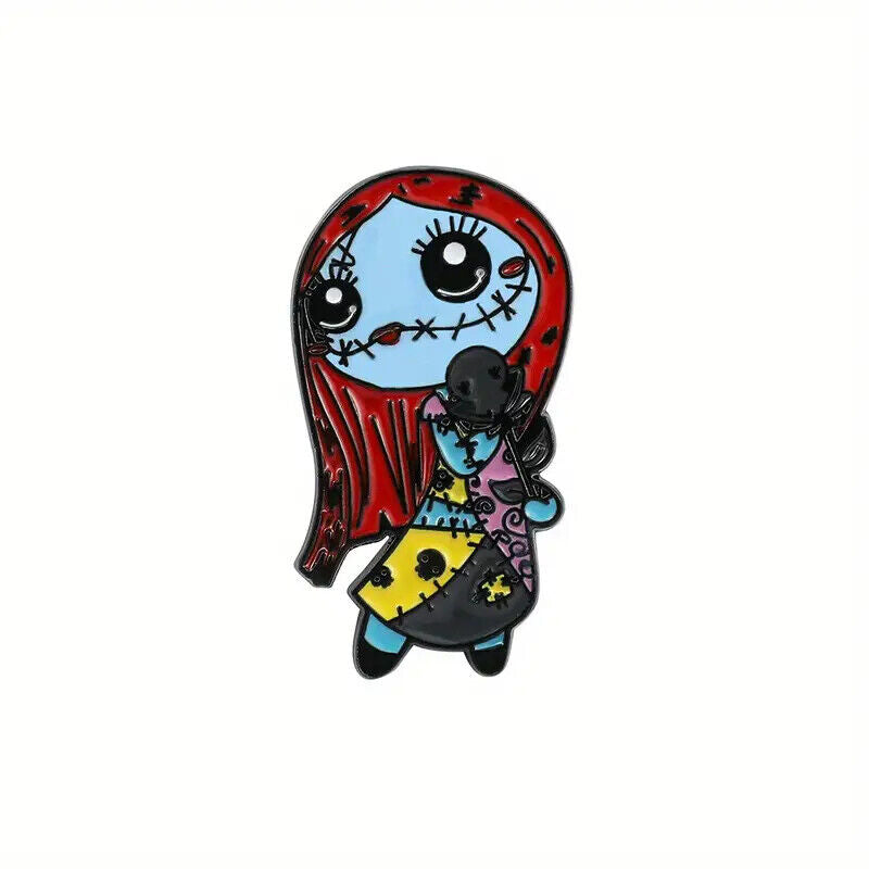 NIGHTMARE BEFORE CHRISTMAS Metal Enamel Pin Badge Retro MOVIE HORROR HALLOWEEN