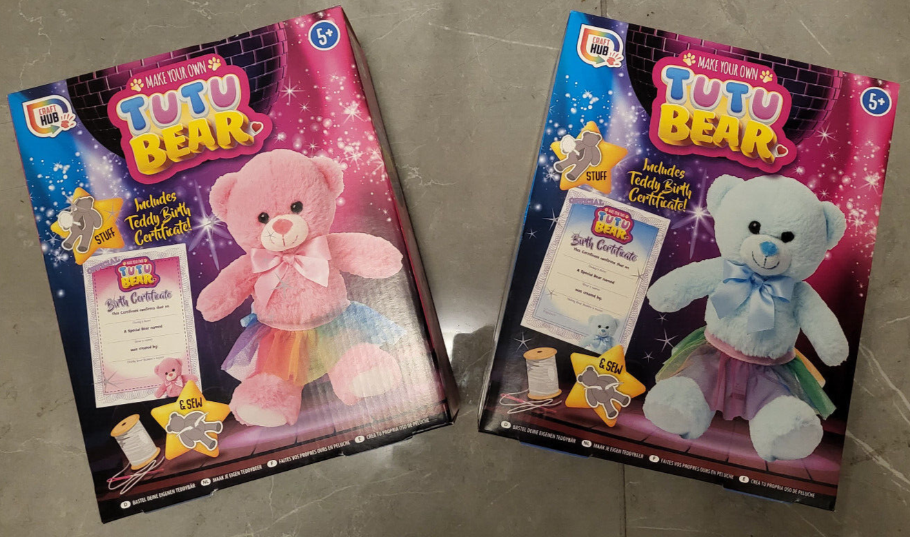 GRAFFIX MAKE YOUR OWN TUTU BEARS PINK BLUE KIDS CERTIFICATE CREATE CRAFTS TOYS