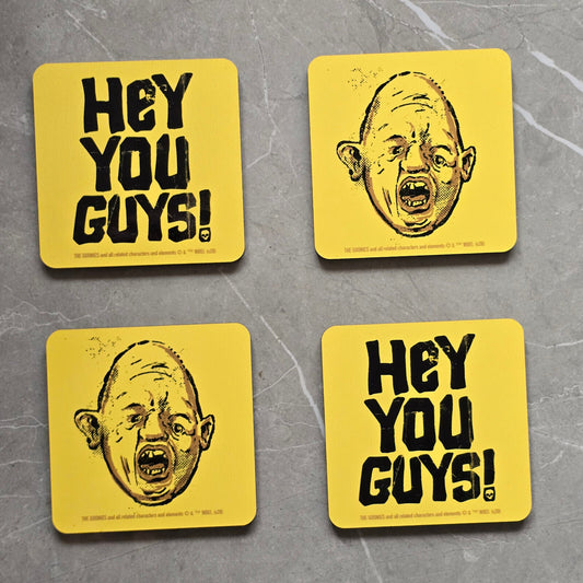 GOONIES Table Coaster Beer MOVIE Tea Cup GLASS Mat HEY YOU GUYS SLOTH MOVIE