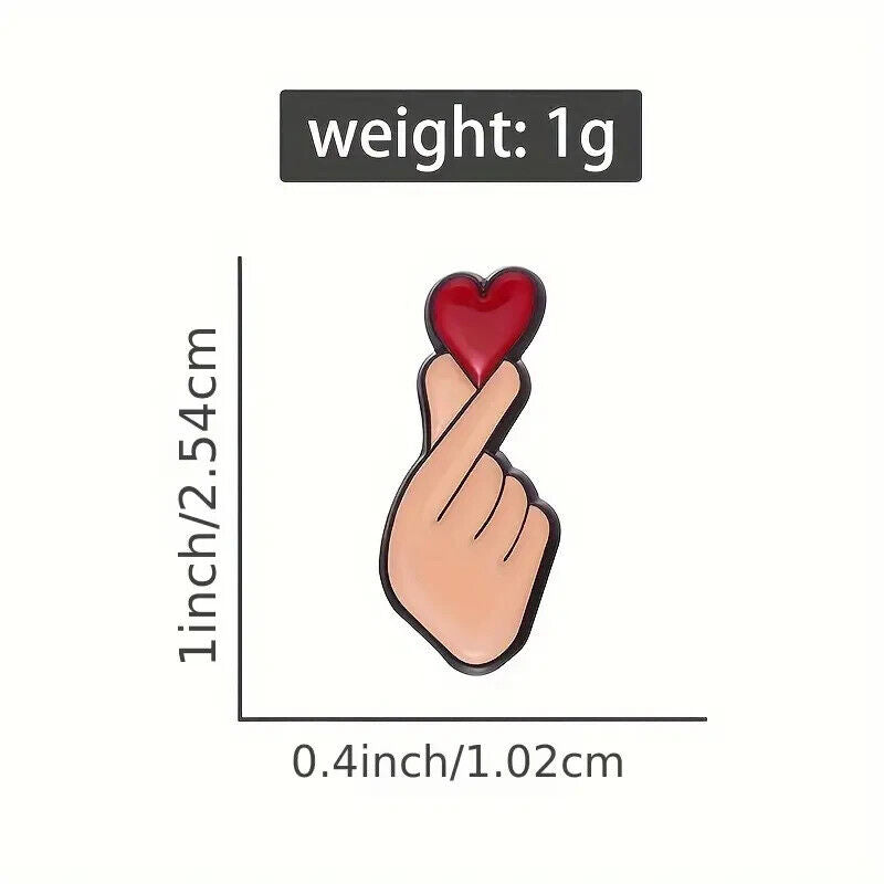 Heart in Hand Enamel Pin Badge Quote Unity Love Gesture