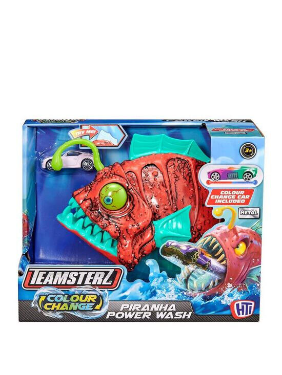Teamsterz Piranha Power Wash & 1 Colour Changing Car Bathtime play sea animal