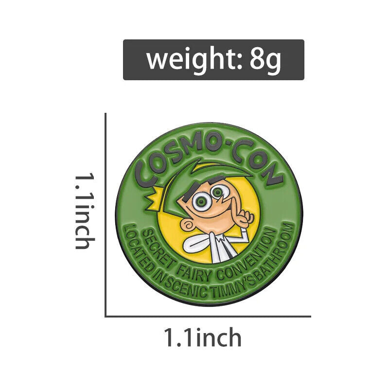 FAIRLY ODD PARENTS COSMO-CON Metal Enamel Pin Badge CARTOON NICKELODEON FAIRY