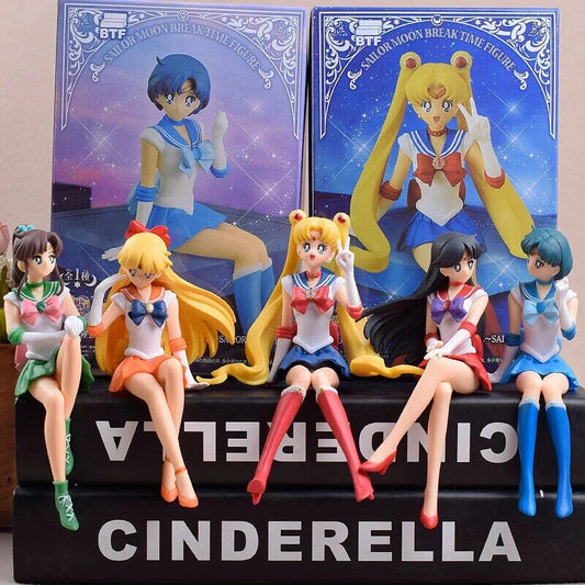 Sailor Moon Anime Venus Mercury Jupiter Mars Water Ice Sitting Figure Toys