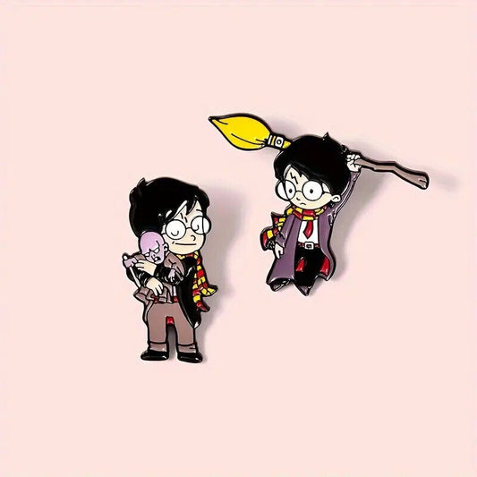 HARRY POTTER Metal Enamel Pin Badge Retro MOVIE WIZARD MAGIC SPELL HOGWARTS WB