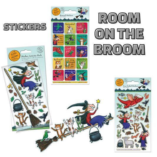 ROOM ON THE BROOM Julia Donaldson STICKERS FOIL REWARD SPARKLY ACTIVITY PACK