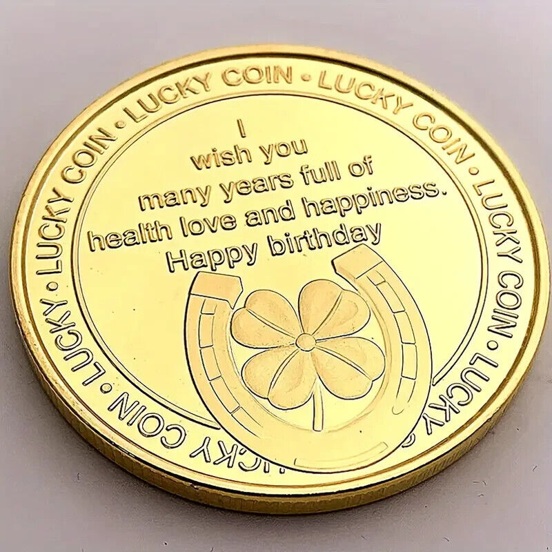 Happy Birthday Lucky Coin Sentimental Good Luck Coins SILVER Message Keepsake