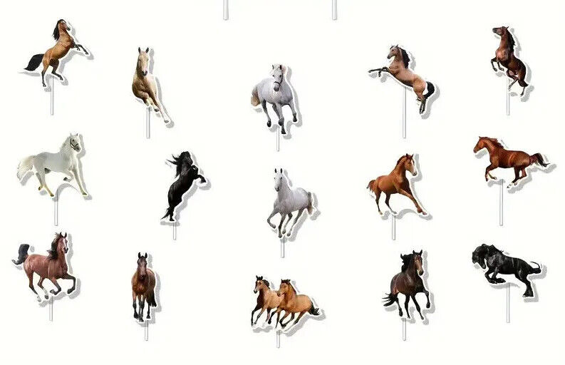 Animal Horse Theme Birthday Party Set Balloons Banners Cake Decorations BROWN