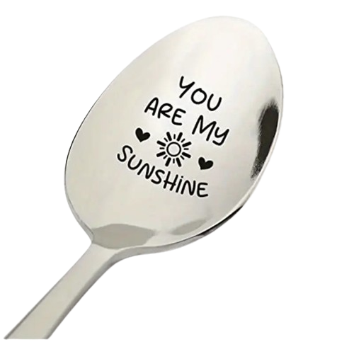 QUOTE Spoon COFFEE SUNDAE SILVER YOU ARE MY SUNSHINE PERFECTLY IMPERFECT