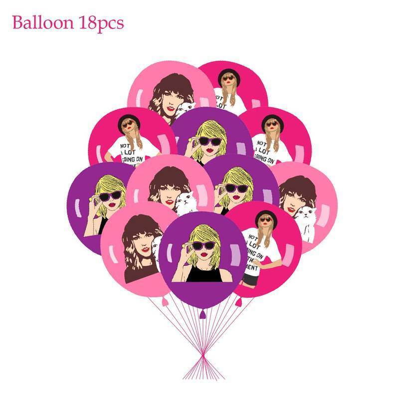 Taylor Swift Birthday Party Balloons Banner Decoration Cake Topper Balloon Top