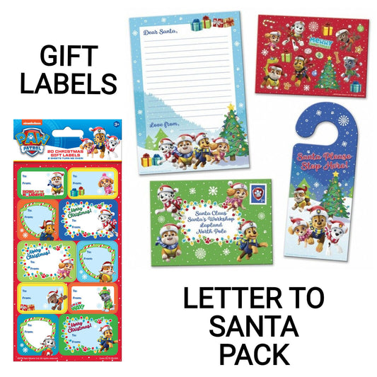 Paw Patrol Christmas Letter to Santa Pack and Gift Labels Hanger Chase Skye