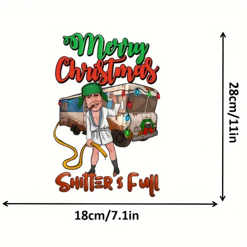 MERRY CHRISTMAS SHI**ERS FULL IRON ON Clothes Heat Transfer Thermal DIY T-Shirt