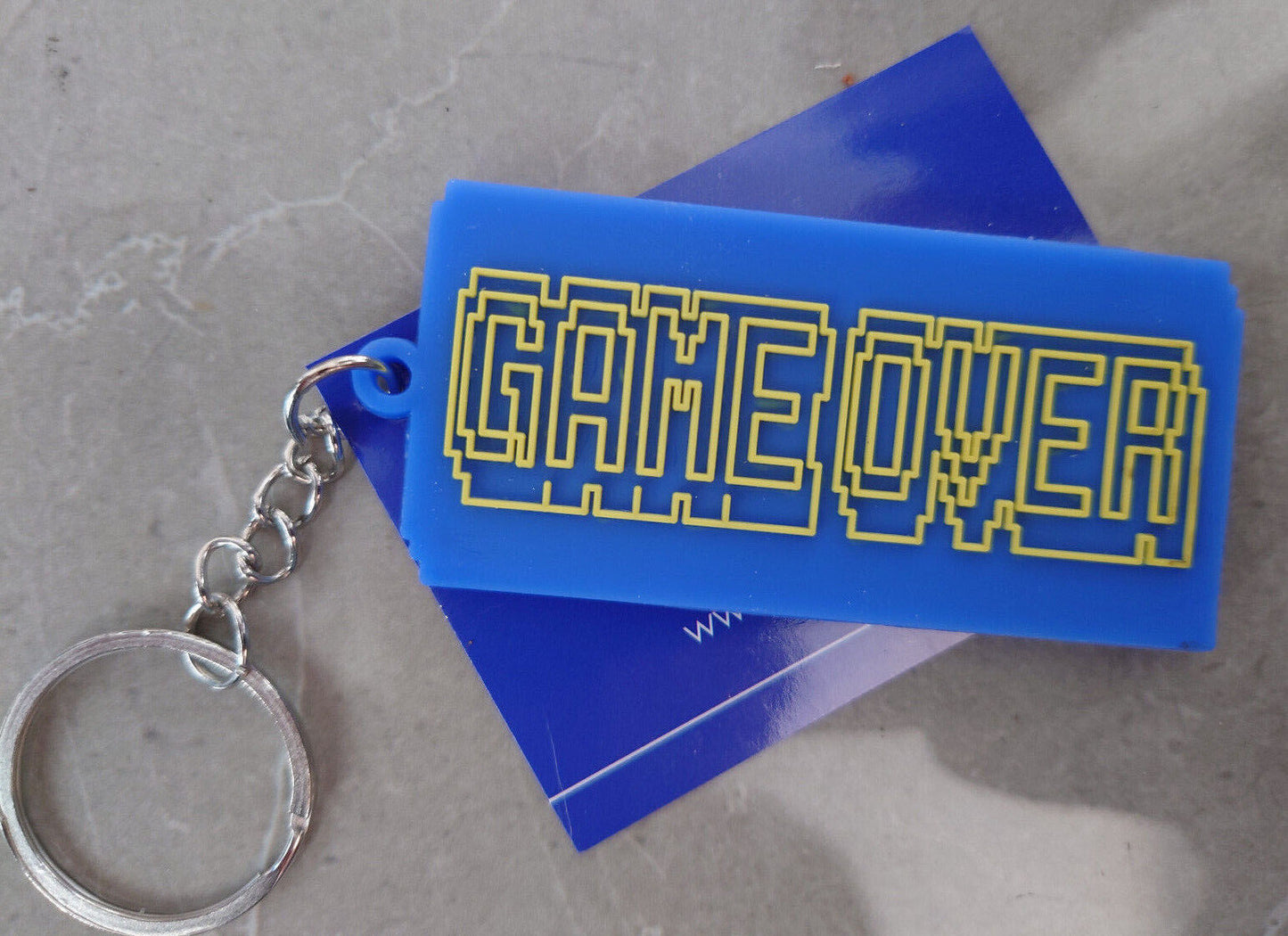 GAMER GAMING SUPERHERO KEYRING FUN KIDS KEYCHAIN PARTY FILLER WOW BOOM WHAM OMG