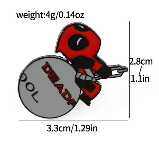 Enamel Metal Pin Badge Accessory Marvel Deadpool & Wolverine FACE OFF Movie BALL