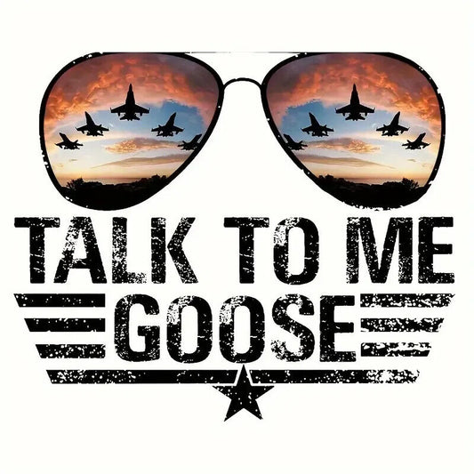 Top Gun Talk To Me Goose Iron On Transfer CLOTHES BAG SUNGLASSES JET STAR