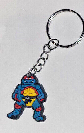 Teenage Mutant Ninja Turtles TMNT Keyring Keychain Rubber Donatello Michelangelo